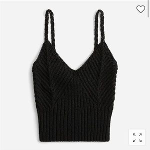 J. Crew Black Cropped V-neck sweater-tank